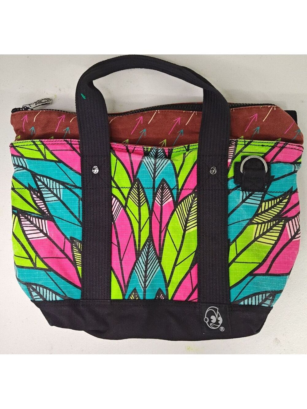 Vintage Kidrobot x SupaKitch Canvas Mini Tote Bag Y2K Neon Feather Handbag